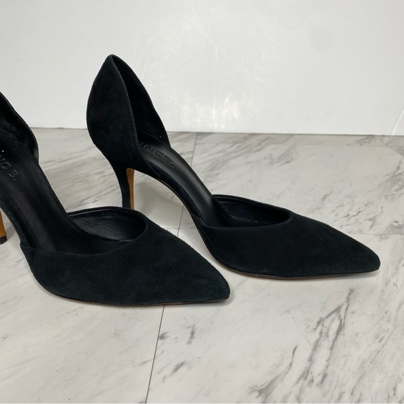 Vince D’Orsay Pointy Toe Black Suede Pump 7 1/2 M - Picture 9 of 15